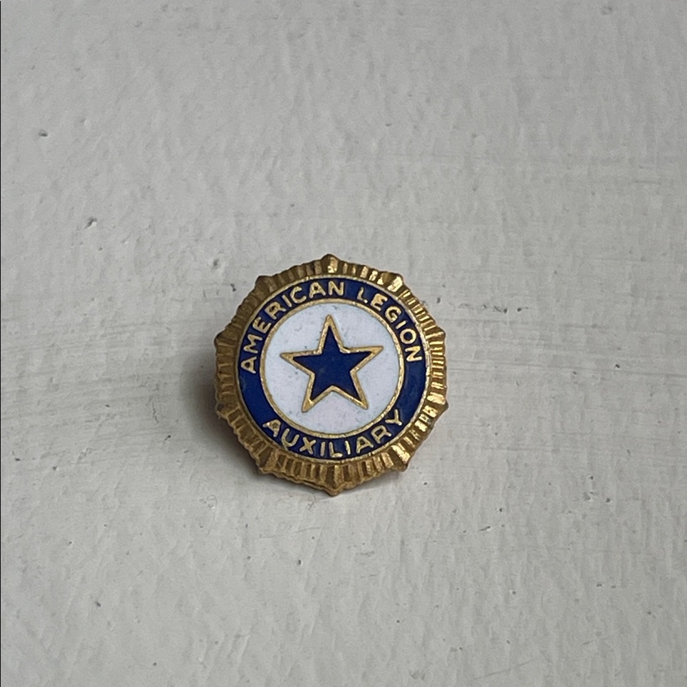 Vintage American Legion Auxiliary Gold and Blue Pin